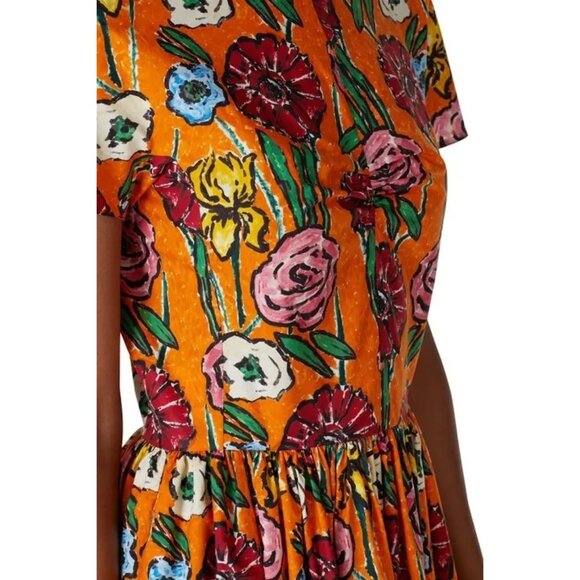 Marni Floral Print Midi Dress - Yellow and Pink - Picture 3 of 16